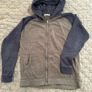 Threads 4 Thought Full Zip Hoodie - Youth 14 - Heather gray and navy
